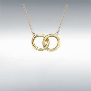 9ct Yellow Gold Linked-Rings Adjustable Necklace