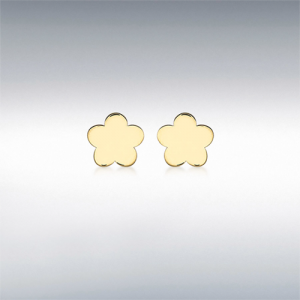 9ct Yellow Gold Flower Stud Earrings