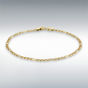 9ct Yellow Gold Hollow Figaro Bracelet