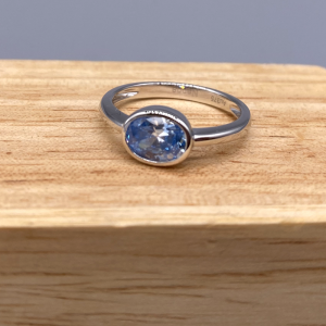 Made To Order 9k Yellow, White Gold or Silver Ring with blue stone, birthday stones available