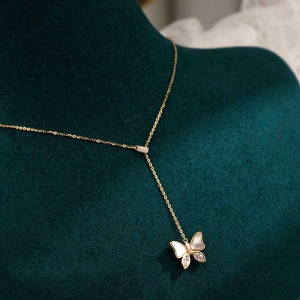 18k Gold Plated Silver Butterfly Necklace