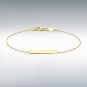 9k Gold Bracelet with blank plate to engrave your own special message