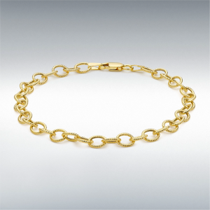 9ct Yellow Gold Textured Belcher Bracelet