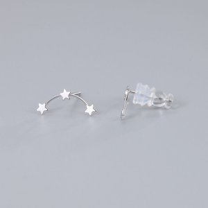 Silver Rhodium Star Earrings