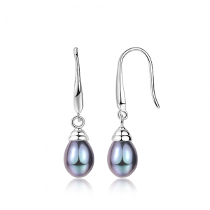 Classic Black, Pink & White Drop Pearl Earrings