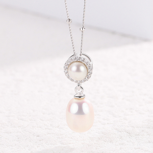 Pearl CZ Drop Necklace