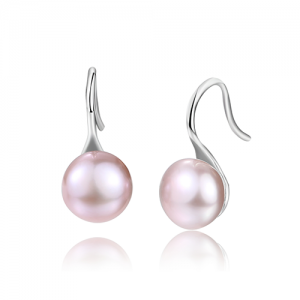 Simple Pink Drop Pearl Earrings