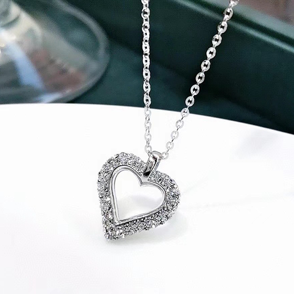 Swarovski silver deals heart necklace