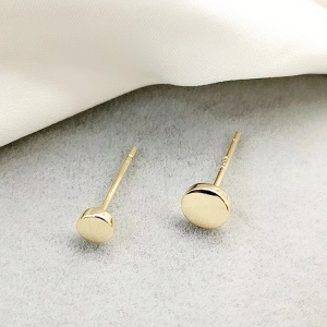 Silver With Yellow Gold Plated Studs