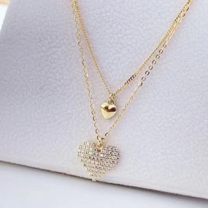 14k Gold Plated Love Hearts Silver Necklace