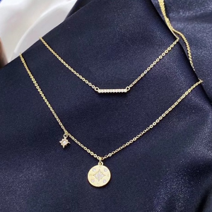 Silver, 14k Gold Plated Necklace
