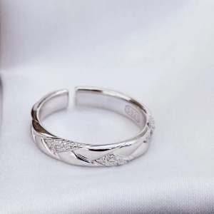 Silver Rhodium Plated with Cz Stone Ring